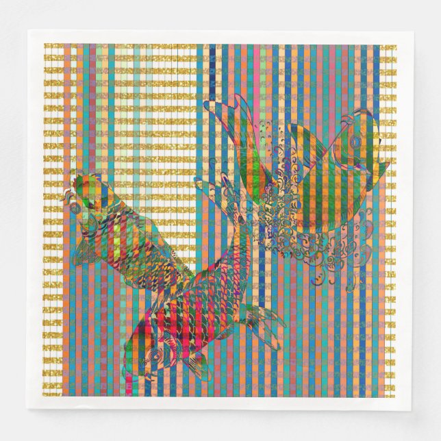 Serviettes En Papier Koi Dinner Papier Napkins (Devant)