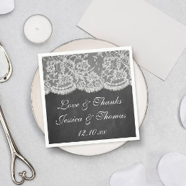 Serviettes En Papier La collection de Mariages Chalkboard & Lace