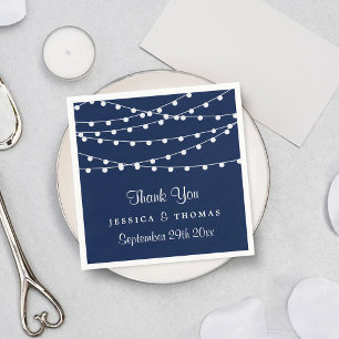 Serviettes En Papier La Collection Mariage Bleu Marine Lights