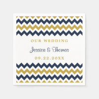 La collection Mariage moderne Chevron Marine & Gol