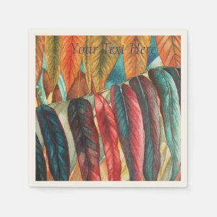 Serviettes En Papier la feuille d'automne colore l'art moderne stylisé