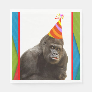 Serviettes En Papier La partie aiment un gorille animal avec