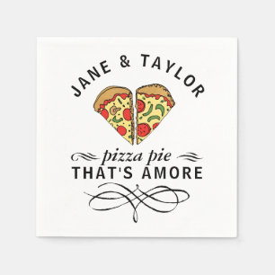 Serviettes En Papier La pizza d'amour ajoutent des noms