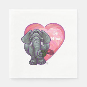Serviettes En Papier La Saint-Valentin des éléphants