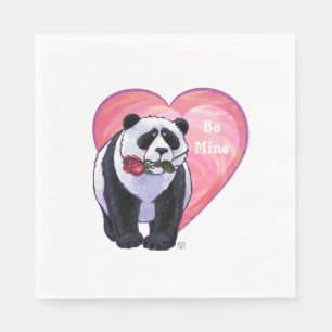 Serviettes En Papier La Saint-Valentin du panda