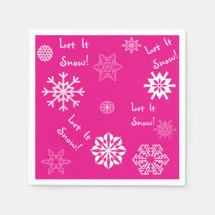 Serviettes En Papier Laisser Neige Rose Chaud
