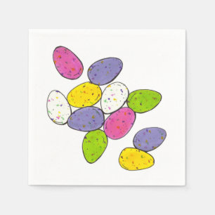 Serviettes En Papier Lait roux moucheté Pâques Panier Oeuf Bonbon