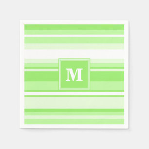 Serviettes En Papier Landes vertes de chaux monogrammes