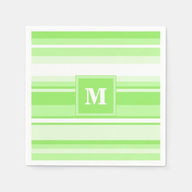 Serviettes En Papier Landes vertes de chaux monogrammes (Devant)