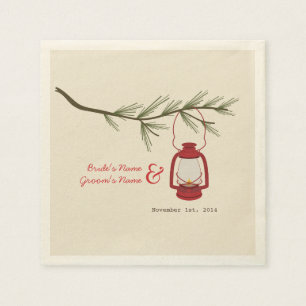 Serviettes En Papier Lanterne de camping + Mariage d'arbre À feuillage 