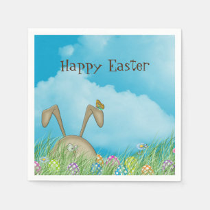 Serviettes En Papier Lapin de Pâques avec papillon
