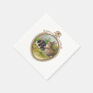 Serviettes En Papier Lapins de Pâques vintages