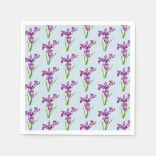 Serviettes En Papier L'art floral de l'Iris pourpre
