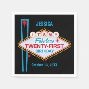 Serviettes En Papier Las Vegas 21e anniversaire