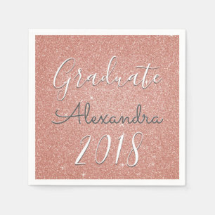 Serviettes En Papier Lauréat 2018 Rose Gold - Parties scintillant rose 
