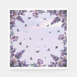 serviettes en papier lavande