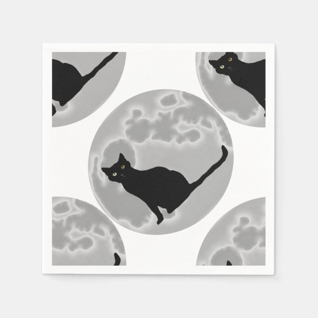 Serviettes En Papier Le chat noir (Devant)