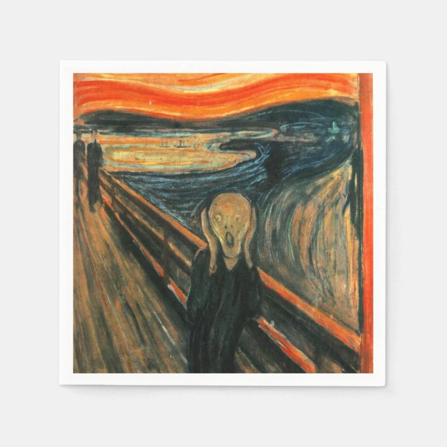 Serviettes En Papier Le cri Edvard Munch Art Expressionniste Moderne (Devant)