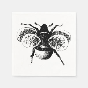 Serviettes En Papier Le cru gaffent l'abeille