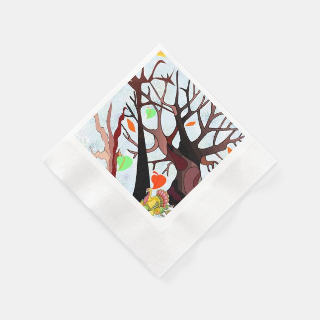 Serviettes En Papier Le pays des merveilles de l'automne (Coin)