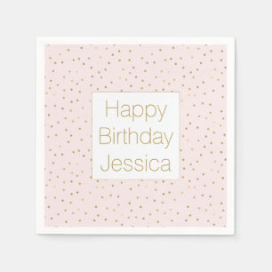 Serviettes En Papier Le rose rougissent anniversaire de confettis