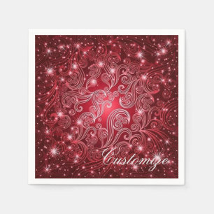 Serviettes En Papier Le rouge céleste tourbillonne et tient le premier