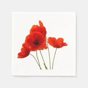 Serviettes En Papier Les "pavots" conçoivent les serviettes de papier