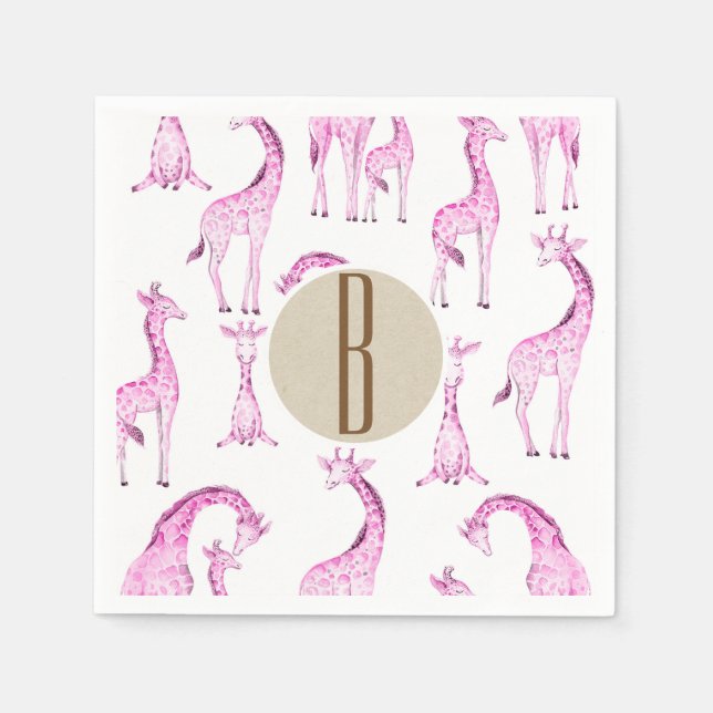 Serviettes En Papier LETTRE Baby shower MONOGRAPHIQUE CHAUSSÉE CHAUSSÉE (Devant)