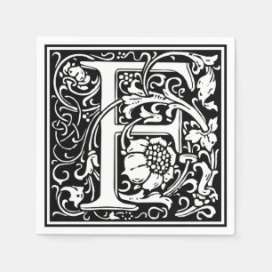 Serviettes En Papier Lettre F Monogramme médiéval Art Nouveau