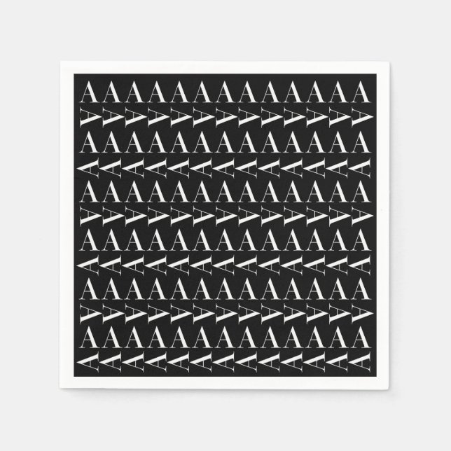 Serviettes En Papier Lettre initiale A monogramme (Devant)