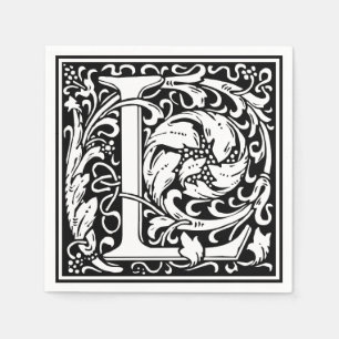Serviettes En Papier Lettre L Monogramme médiéval Art Nouveau