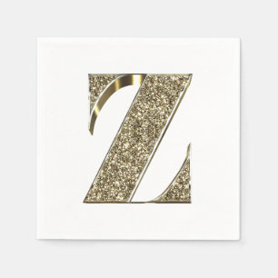 SERVIETTES EN PAPIER LETTRE MONOMOBILE Z INITIAL ÉLÉGANT ÉCLAIRANT
