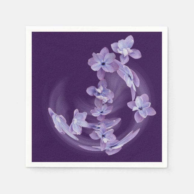 Serviettes En Papier Lilac en cercle (Devant)