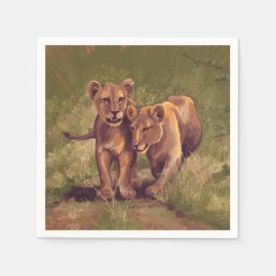 Serviettes En Papier Lion Cubs