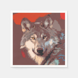 Serviettes En Papier Loup 043