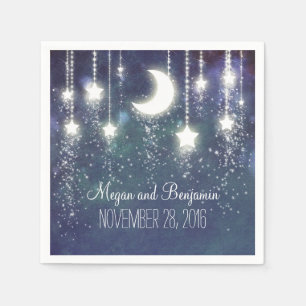 Serviettes En Papier lune et étoiles marine enchantée romantique