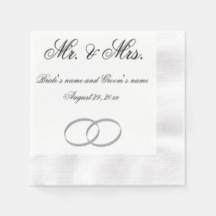 Serviettes En Papier M. et Mme mariage napkin - personnalisable