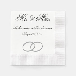 Serviettes En Papier M. et Mme mariage napkin - personnalisable
