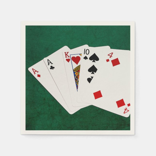 Serviettes En Papier Mains de poker - Une paire - As (Devant)
