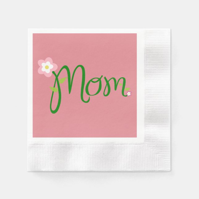 Serviettes En Papier Maman fraise rose Cocktail en conserve Napkin (Devant)