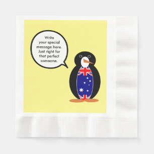 Serviettes En Papier Manchot australien parlant Mme personnalisé