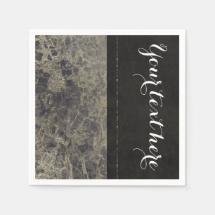 Serviettes En Papier Marbre Glam Granite Brillant Élégant Soirée Design