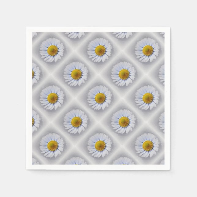 Serviettes En Papier marguerite blanche brillante (Devant)