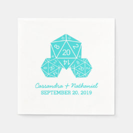 Serviettes En Papier Mariage Aqua D20 Dice