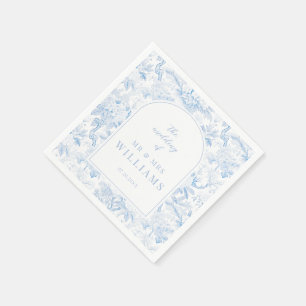 Serviettes en papier mariage bleu chinoiserie