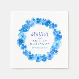 Serviettes En Papier Mariage bleu pansement fleur serviettes personnali