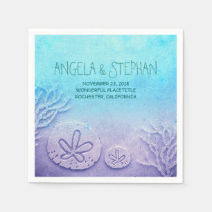 serviettes en papier mariage bleu turquoise