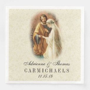 Serviettes En Papier Mariage catholique de mariée mariage Mary Joseph