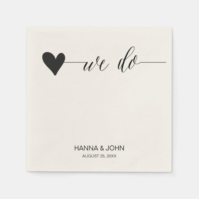 serviettes en papier mariage chic | service de cal (Devant)