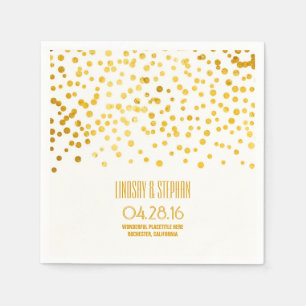 Serviettes En Papier mariage de confetti en feuille d'or